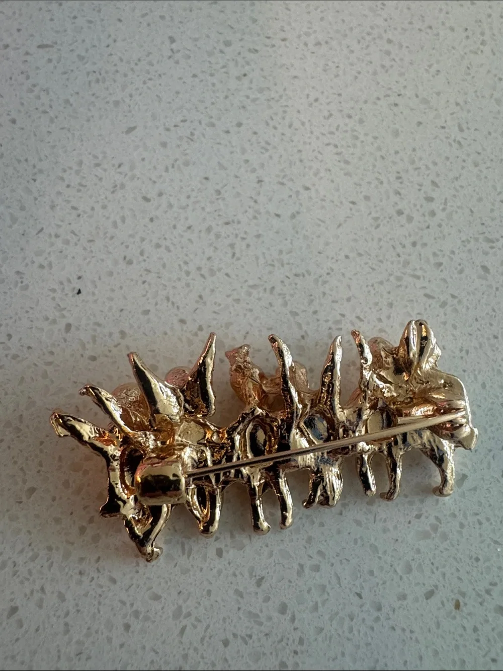 Gold Angel Line Brooch Pin - Women's Jewelry
